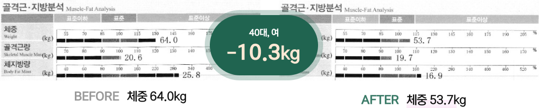 40대, 여 / -10.3kg